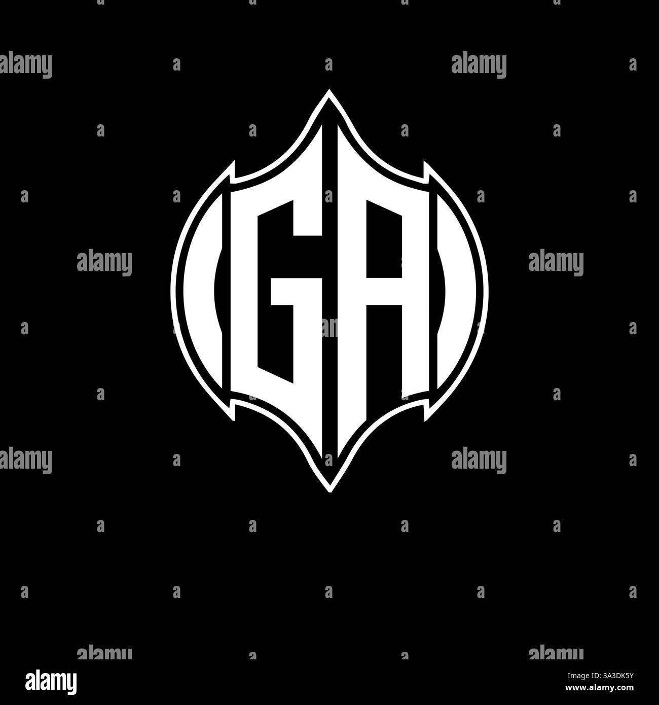 GA Unique modern flat abstract geometric initials vector letter logo design. GA monogram logo. Stock Vector
