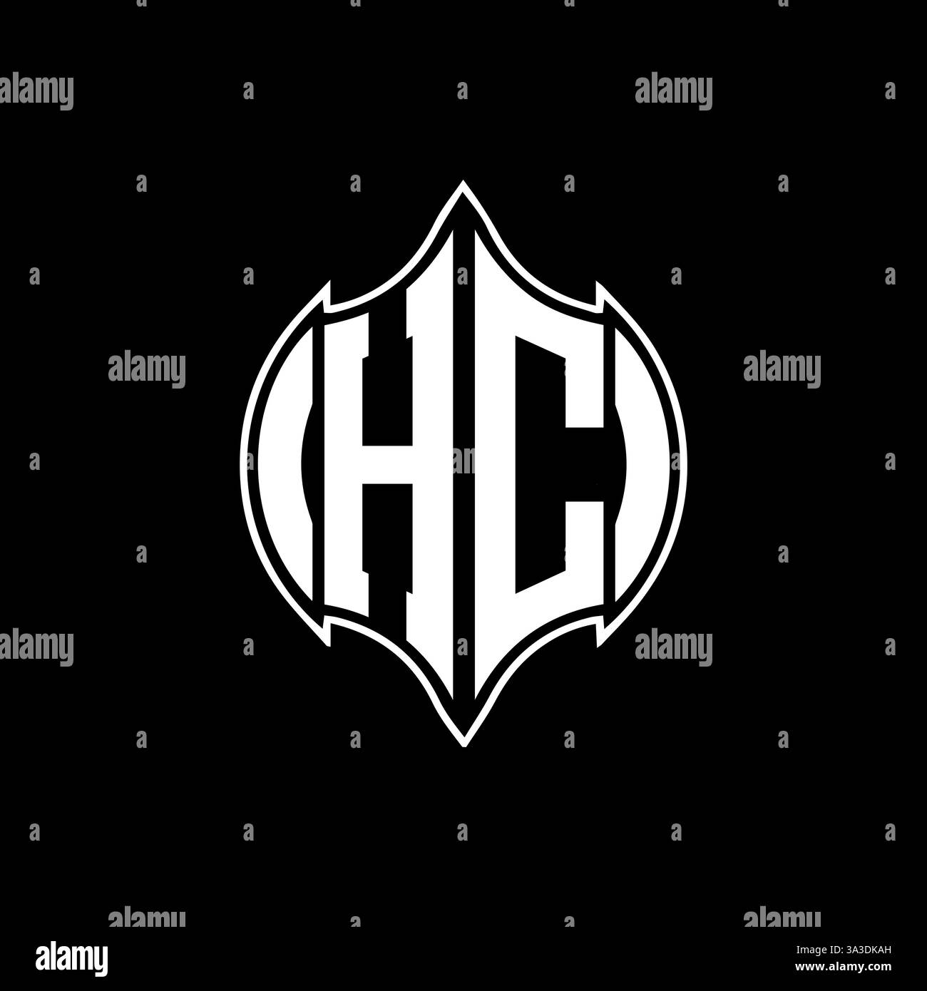 HC Unique modern flat abstract geometric initials vector letter logo design. HC monogram logo. Stock Vector