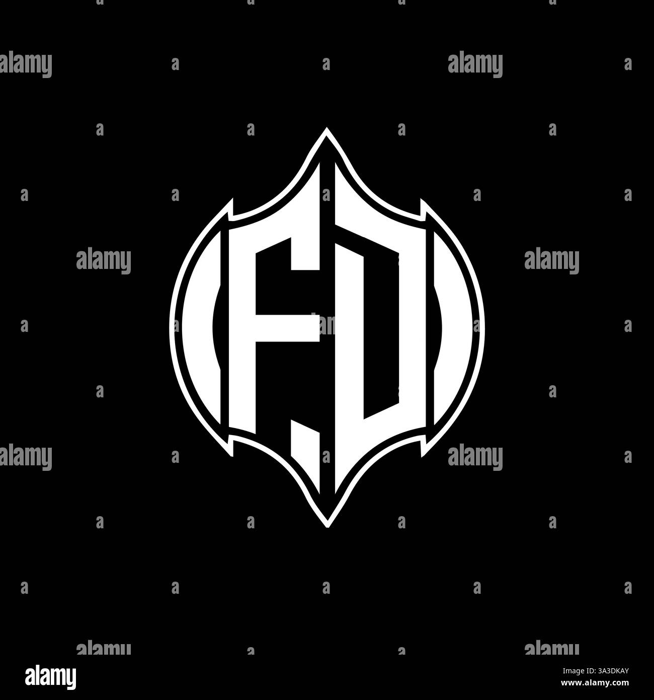 FD Unique modern flat abstract geometric initials vector letter logo design. FD monogram logo. Stock Vector