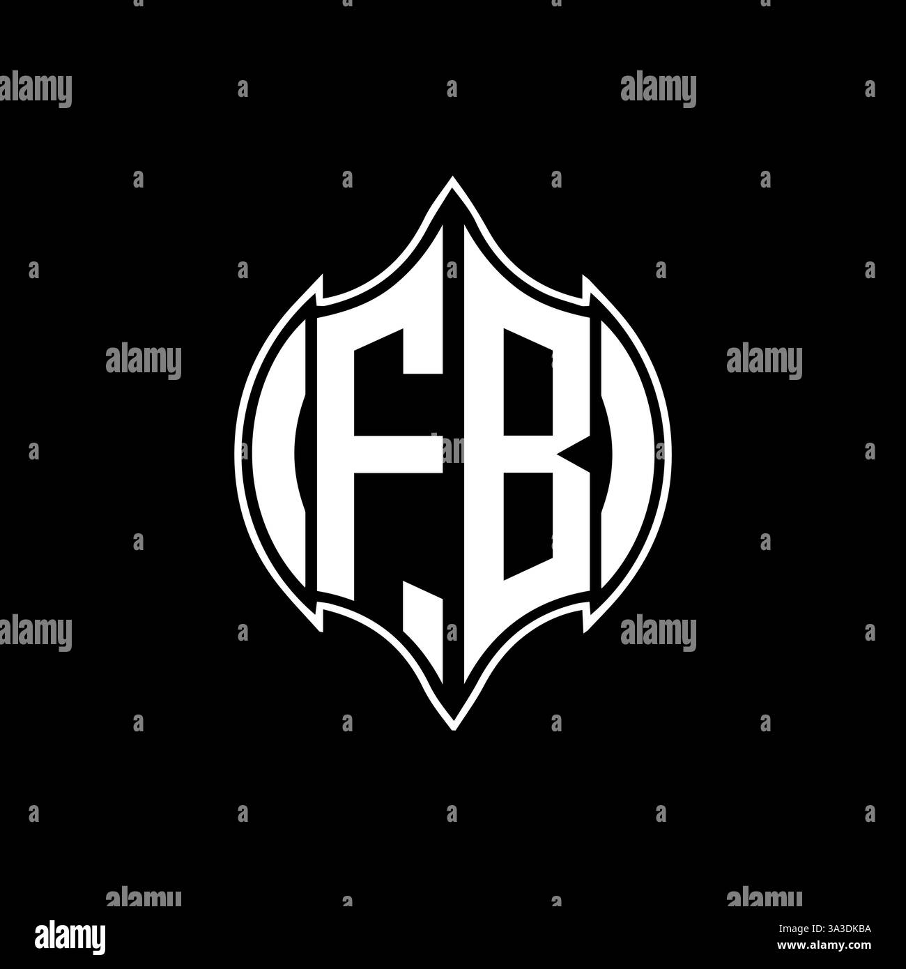 FB Unique modern flat abstract geometric initials vector letter logo design. FB monogram logo. Stock Vector