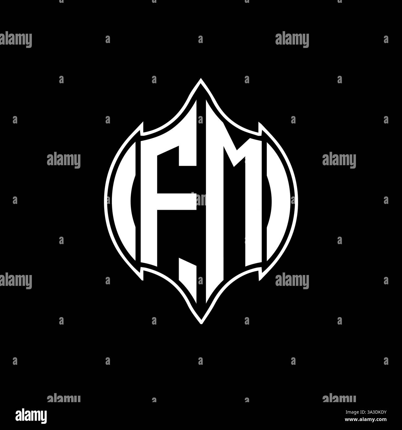 FM Unique modern flat abstract geometric initials vector letter logo design. FM monogram logo. Stock Vector