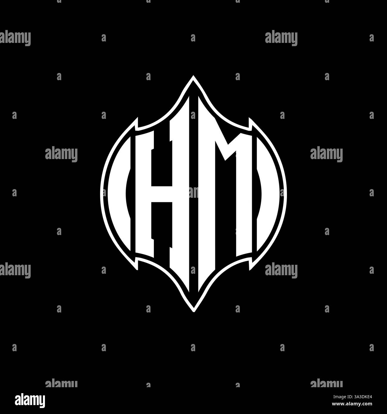 HM Unique modern flat abstract geometric initials vector letter logo design. HM monogram logo. Stock Vector