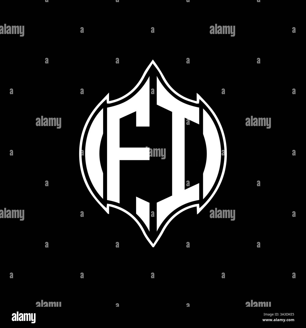 FI Unique modern flat abstract geometric initials vector letter logo design. FI monogram logo. Stock Vector