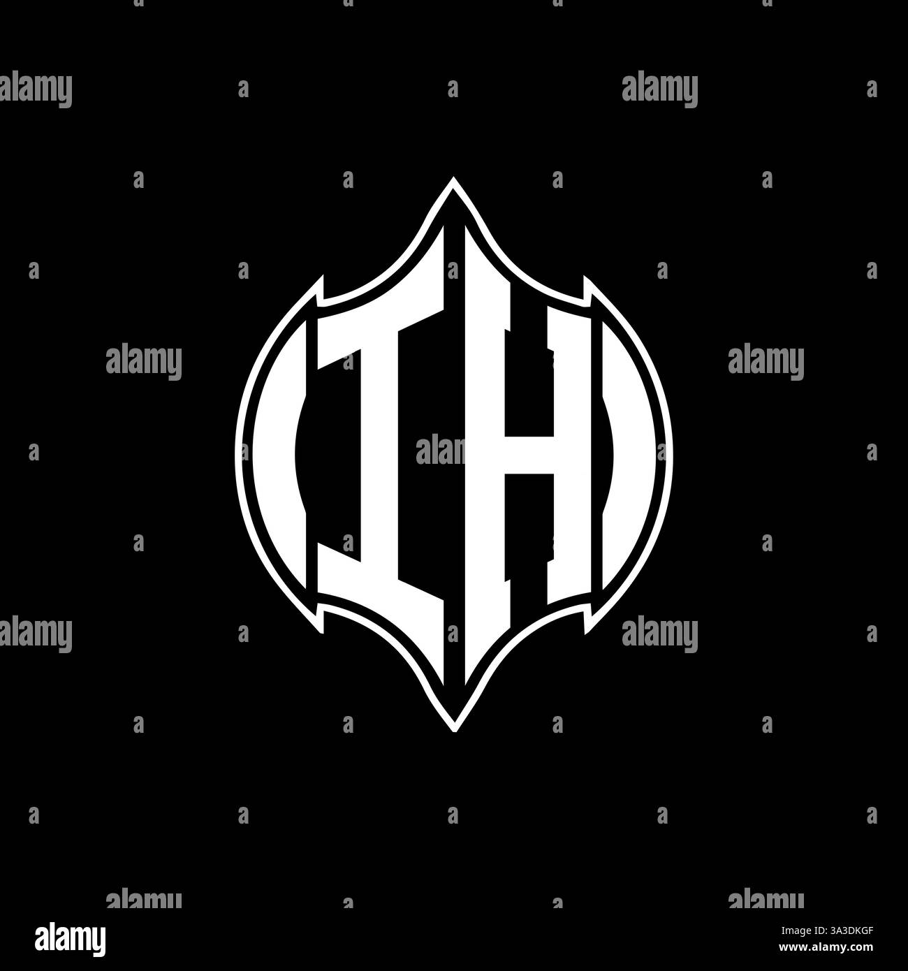 IH Unique modern flat abstract geometric initials vector letter logo design. IH monogram logo. Stock Vector