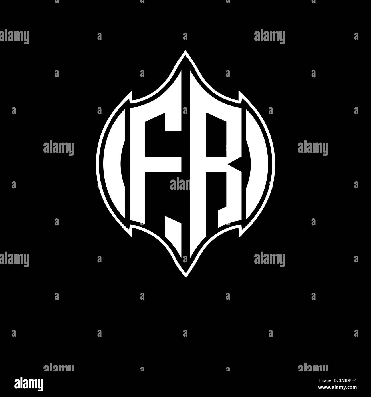 FR Unique modern flat abstract geometric initials vector letter logo design. FR monogram logo. Stock Vector