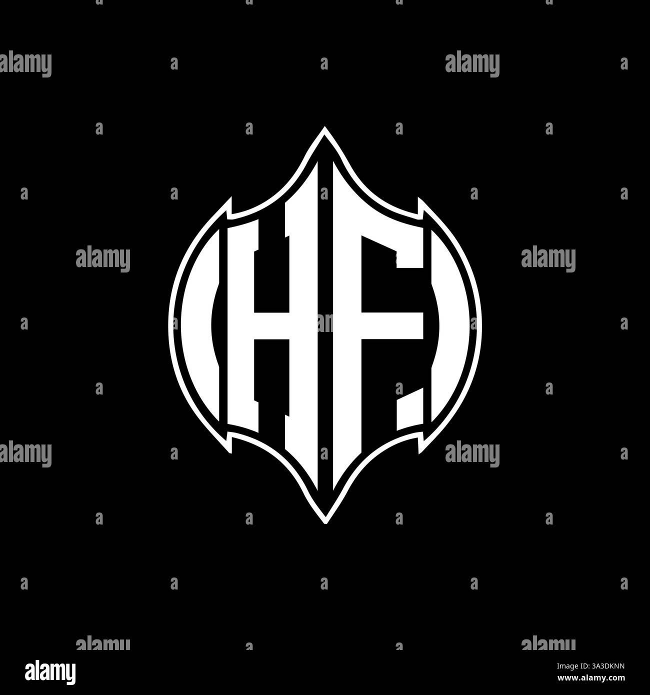HF Unique modern flat abstract geometric initials vector letter logo design. HF monogram logo. Stock Vector