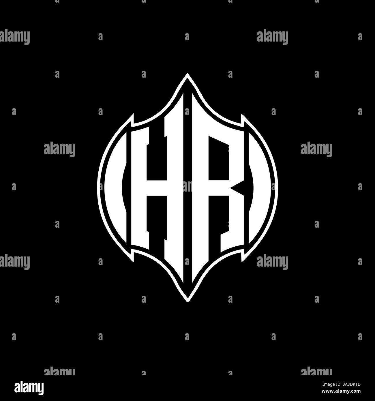 HR Unique modern flat abstract geometric initials vector letter logo design. HR monogram logo. Stock Vector