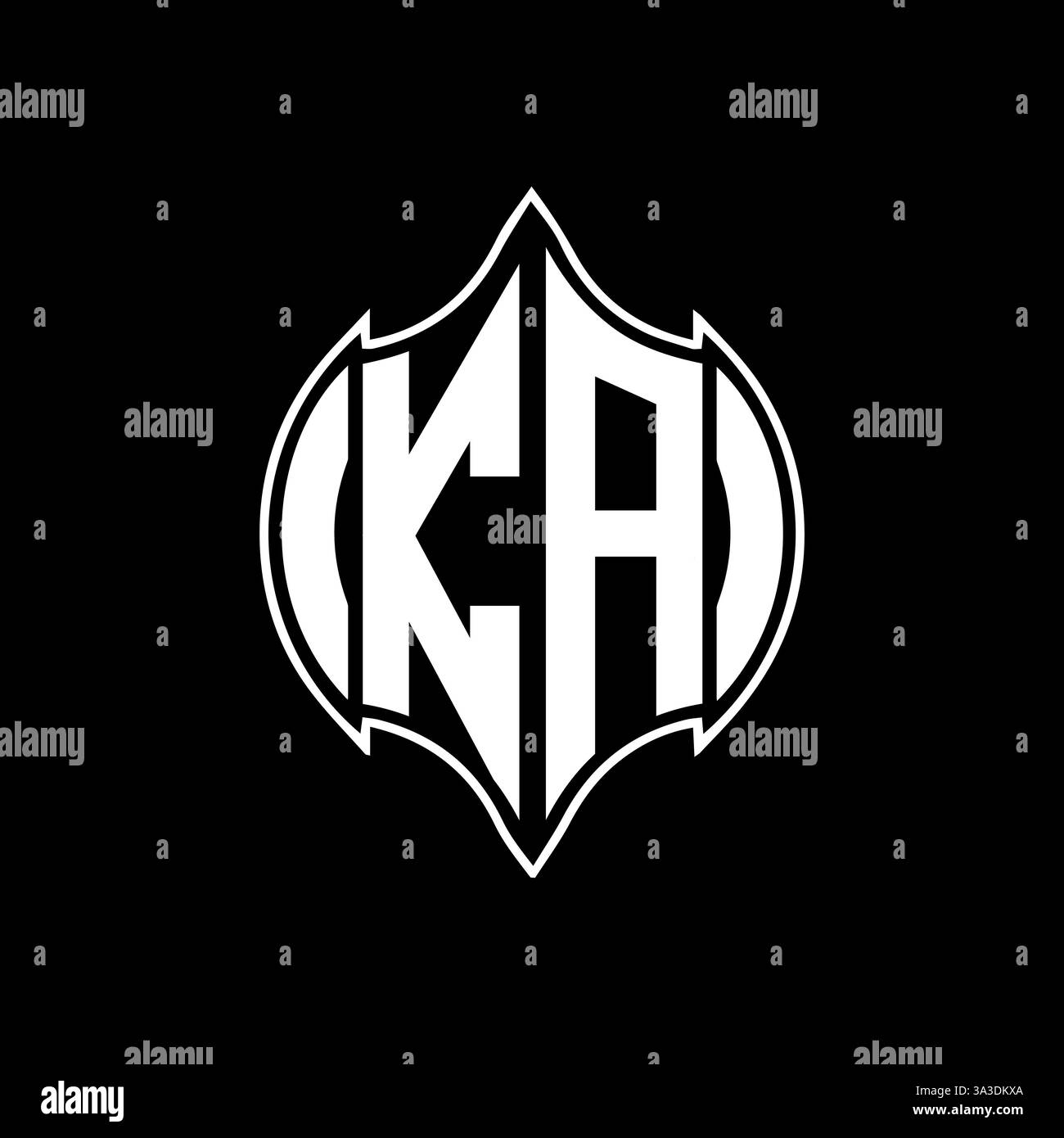 KA Unique modern flat abstract geometric initials vector letter logo design. KA monogram logo. Stock Vector