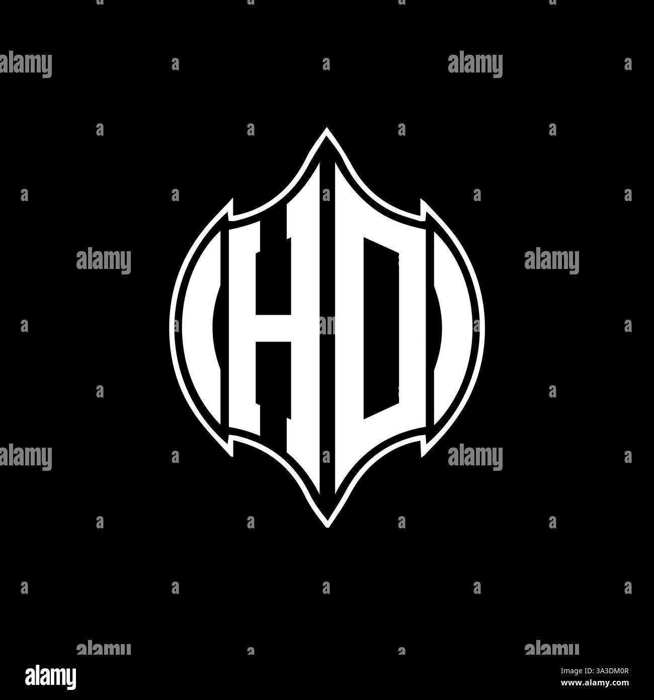 HO Unique modern flat abstract geometric initials vector letter logo design. HO monogram logo. Stock Vector