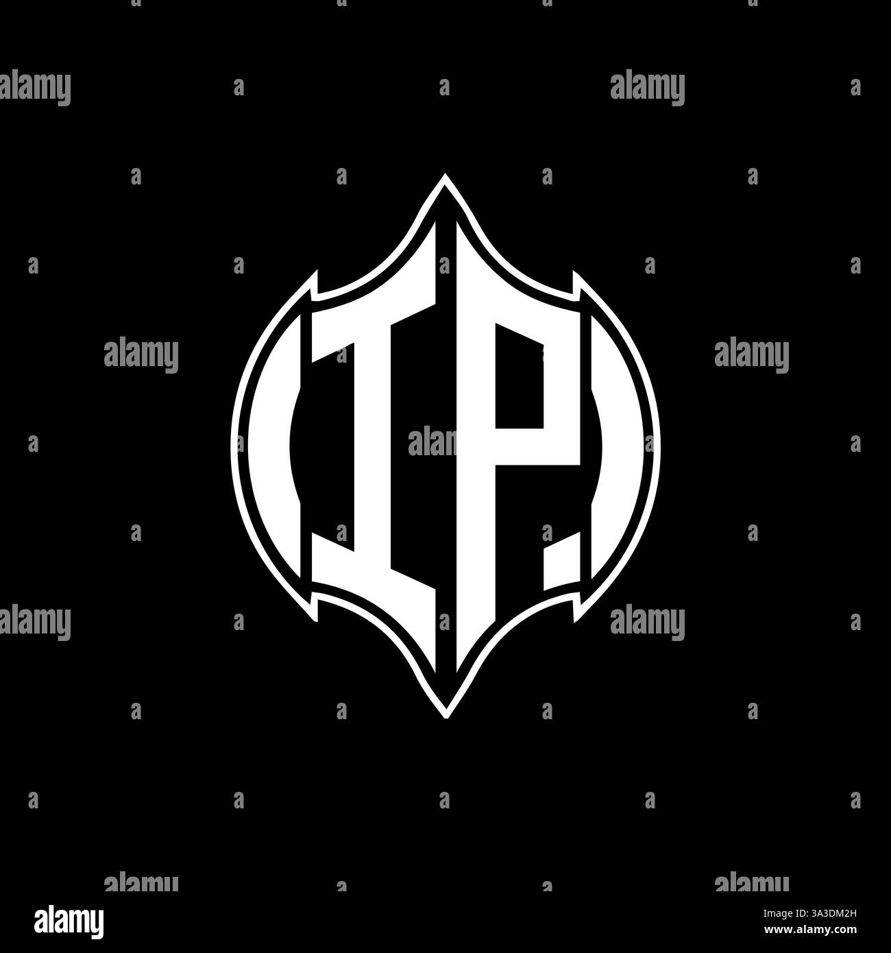 IP Unique modern flat abstract geometric initials vector letter logo design. IP monogram logo. Stock Vector