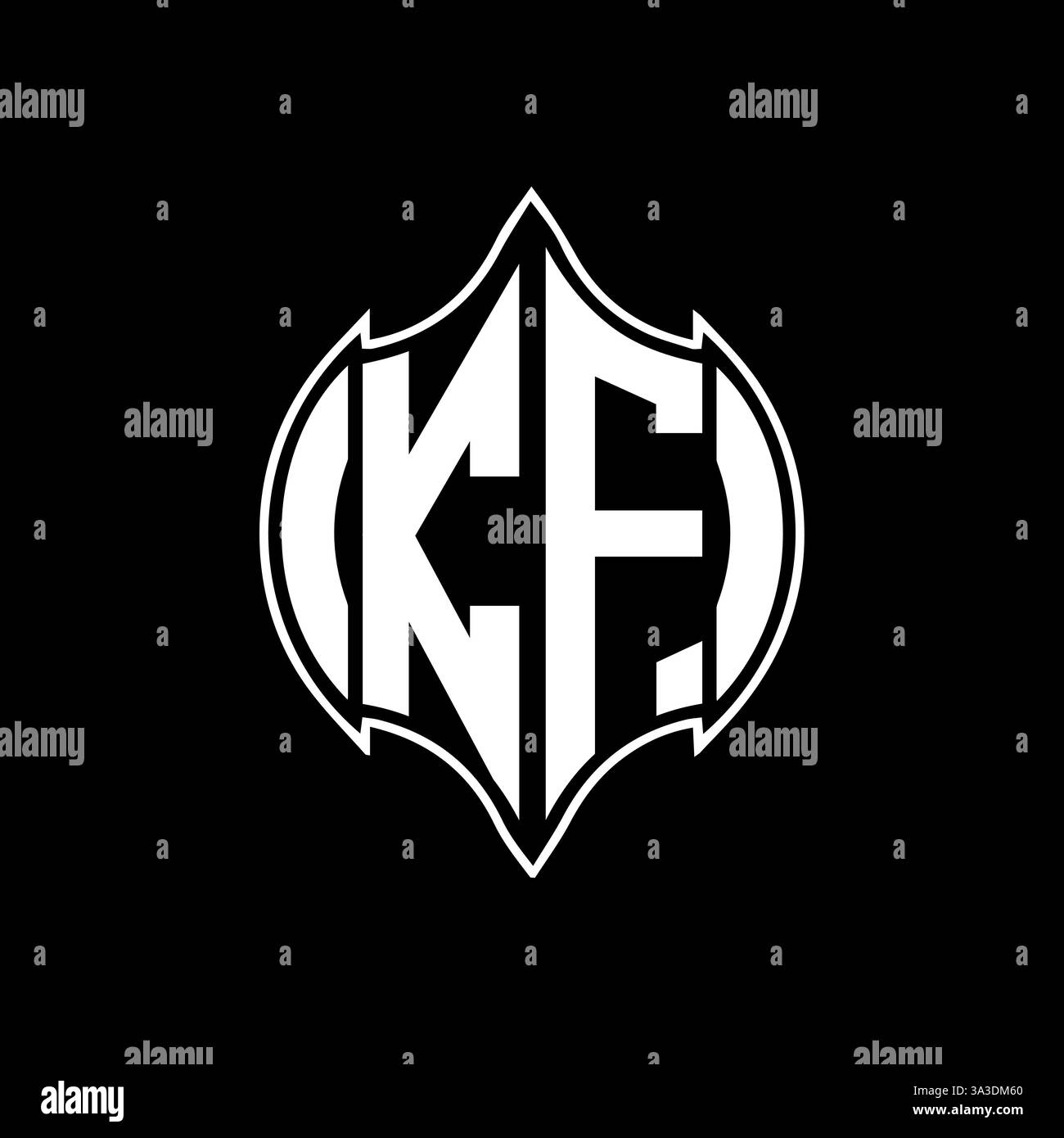 KF Unique modern flat abstract geometric initials vector letter logo design. KF monogram logo. Stock Vector
