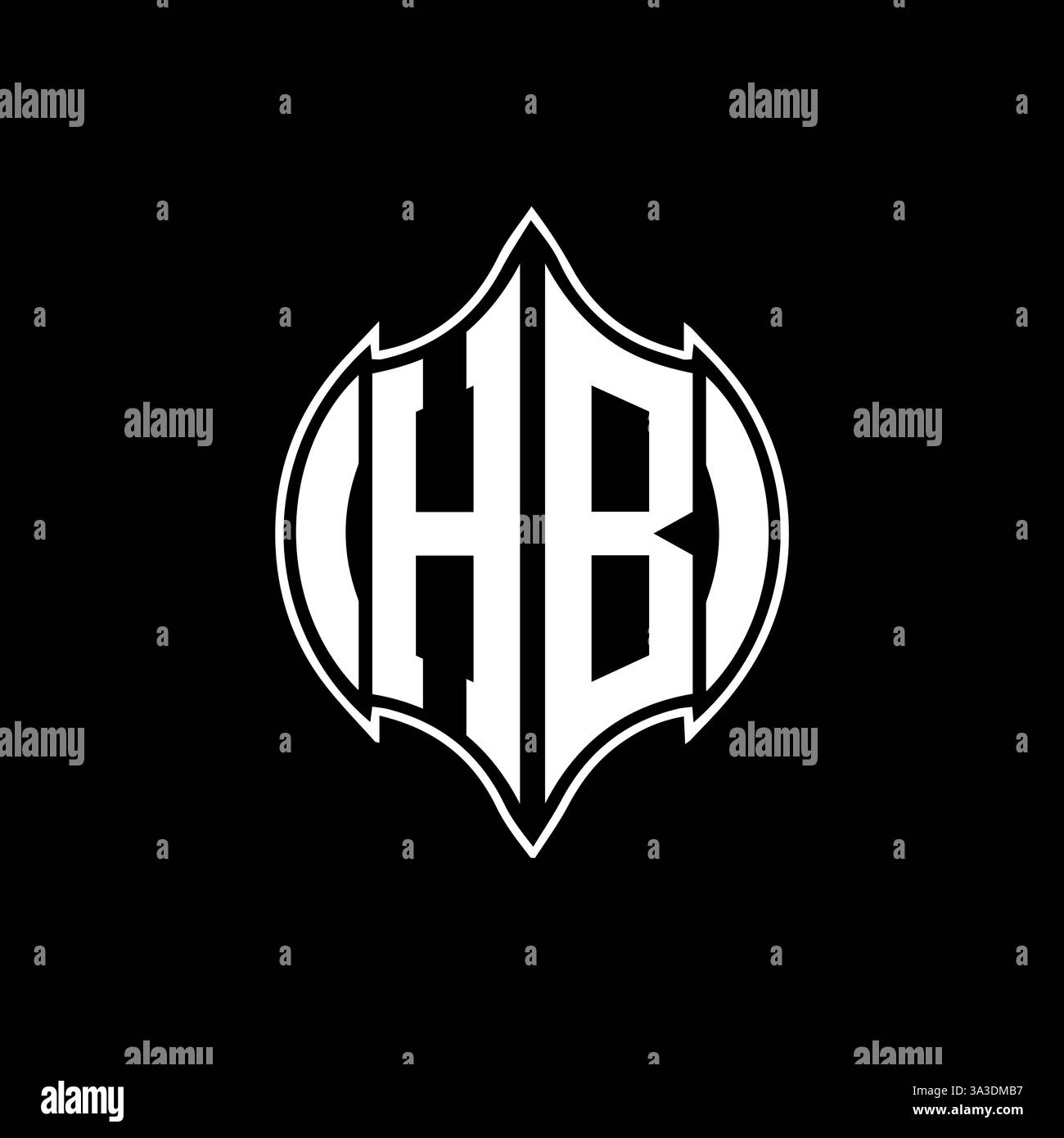 HB Unique modern flat abstract geometric initials vector letter logo design. HB monogram logo. Stock Vector