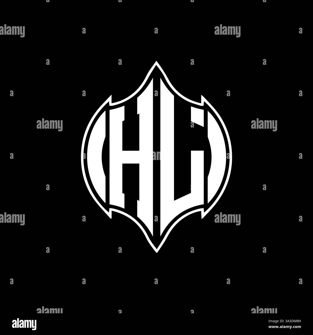HL Unique modern flat abstract geometric initials vector letter logo design. HL monogram logo. Stock Vector