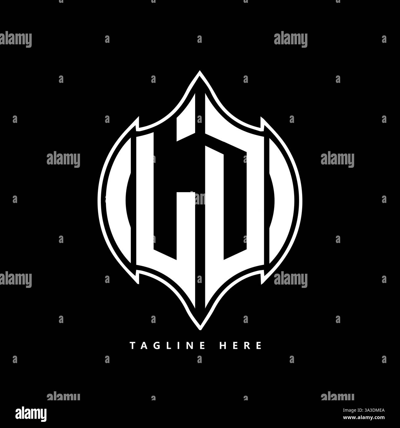 LD Unique modern flat abstract geometric initials vector letter logo design. LD monogram logo. Stock Vector