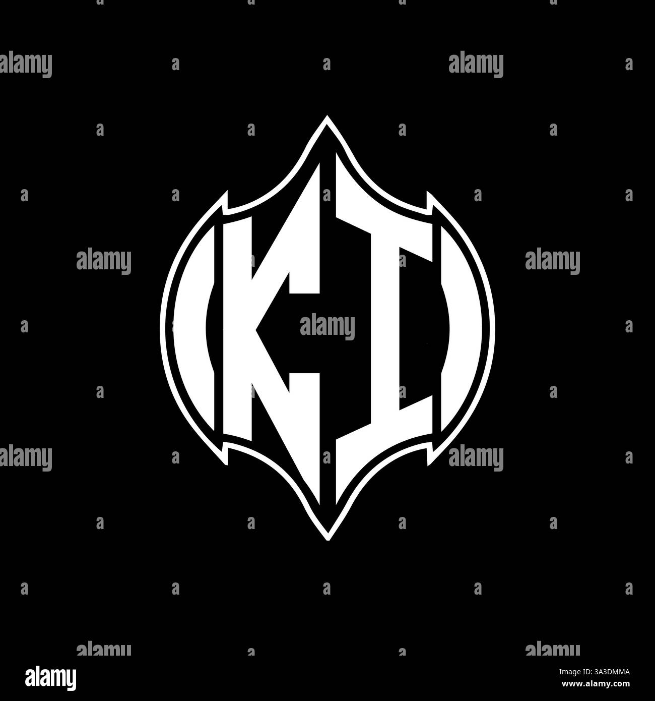 KI Unique modern flat abstract geometric initials vector letter logo design. KI monogram logo. Stock Vector