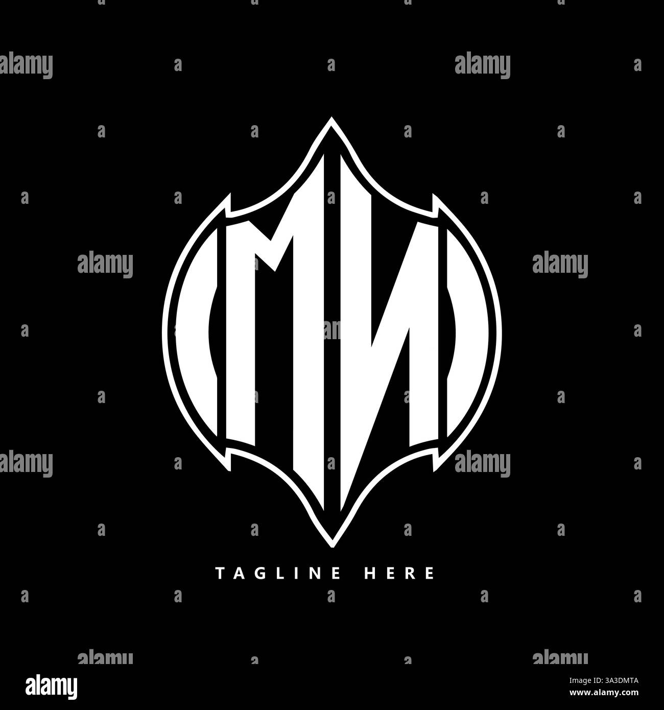MN Unique modern flat abstract geometric initials vector letter logo design. MN monogram logo. Stock Vector