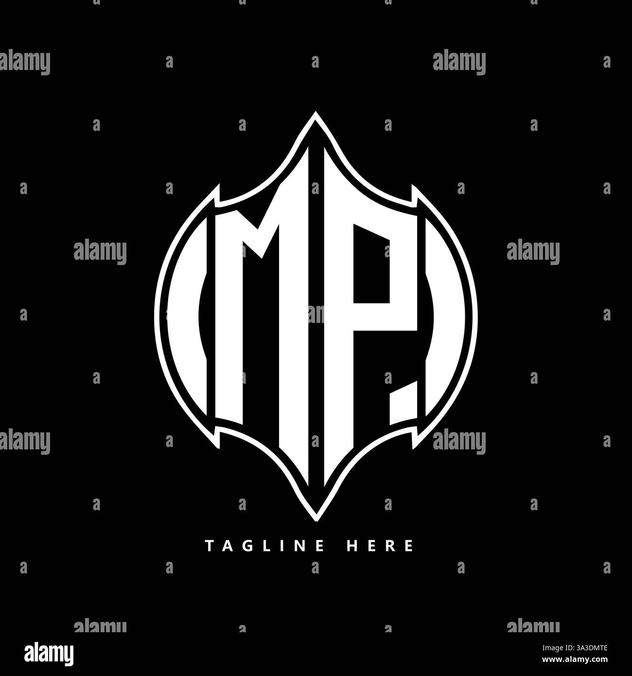 MP Unique modern flat abstract geometric initials vector letter logo design. MP monogram logo. Stock Vector