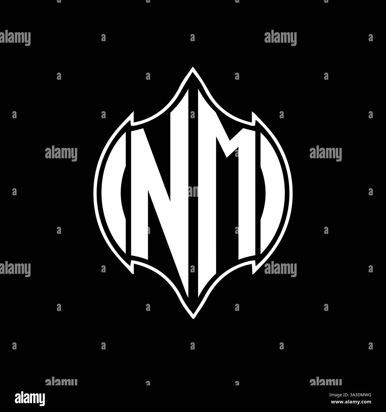 NM Unique modern flat abstract geometric initials vector letter logo design. NM monogram logo. Stock Vector