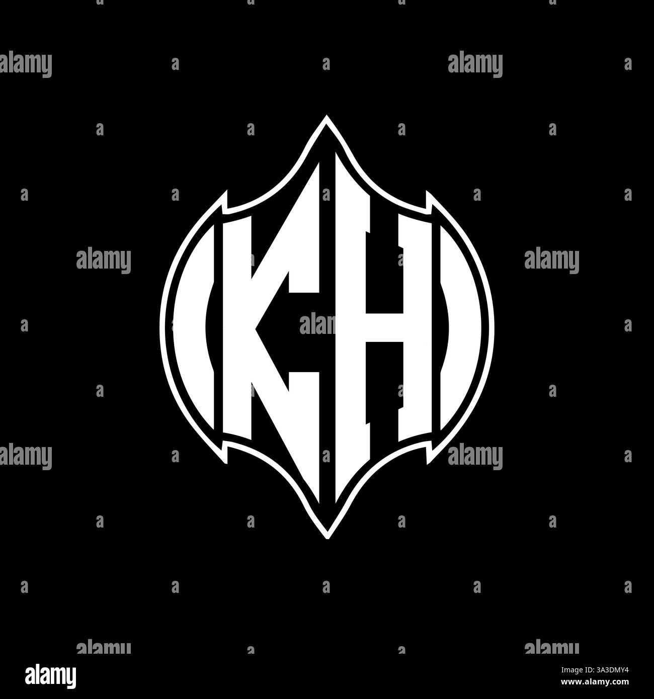 KH Unique modern flat abstract geometric initials vector letter logo design. KH monogram logo. Stock Vector