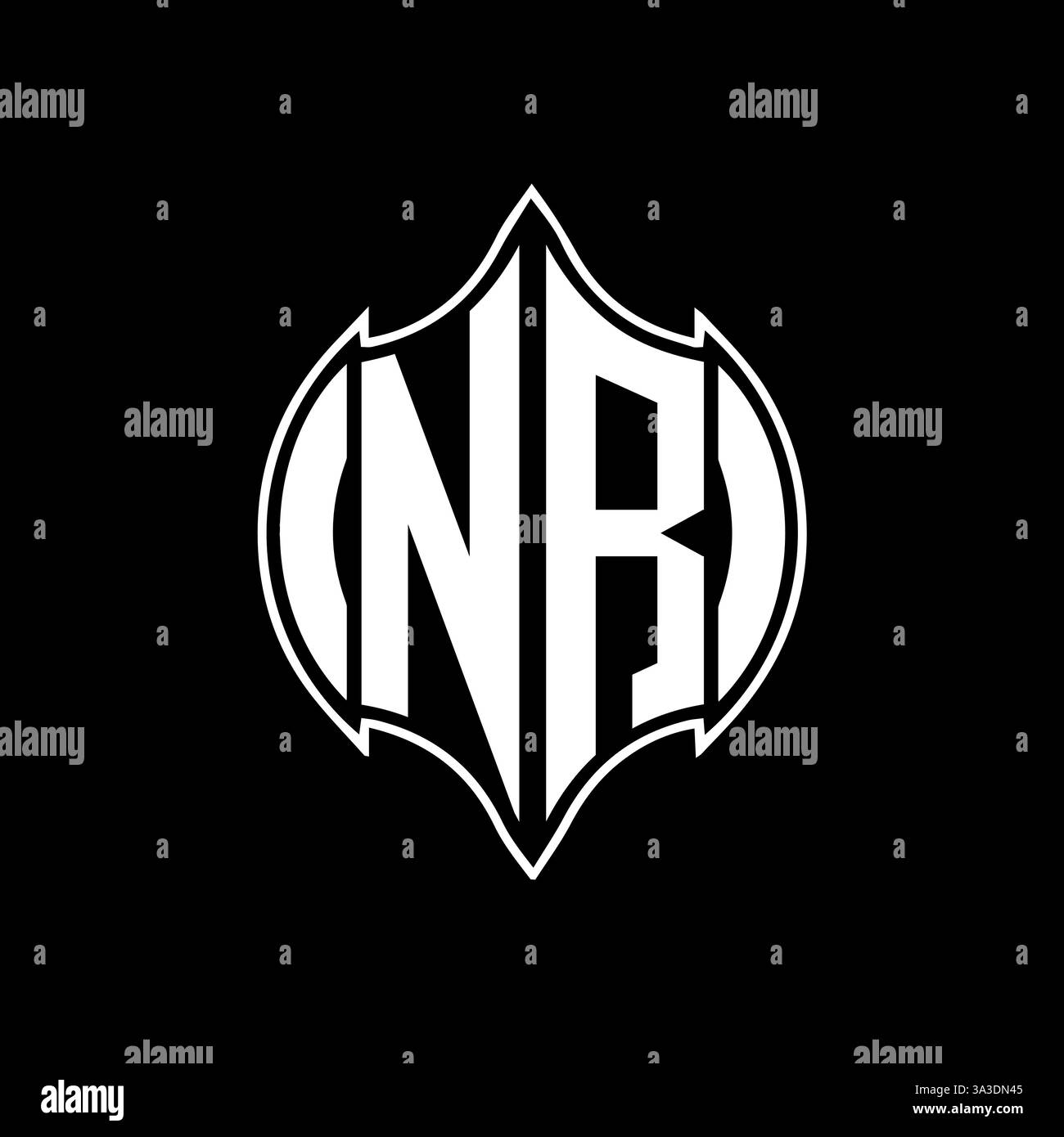 NR Unique modern flat abstract geometric initials vector letter logo design. NR monogram logo. Stock Vector