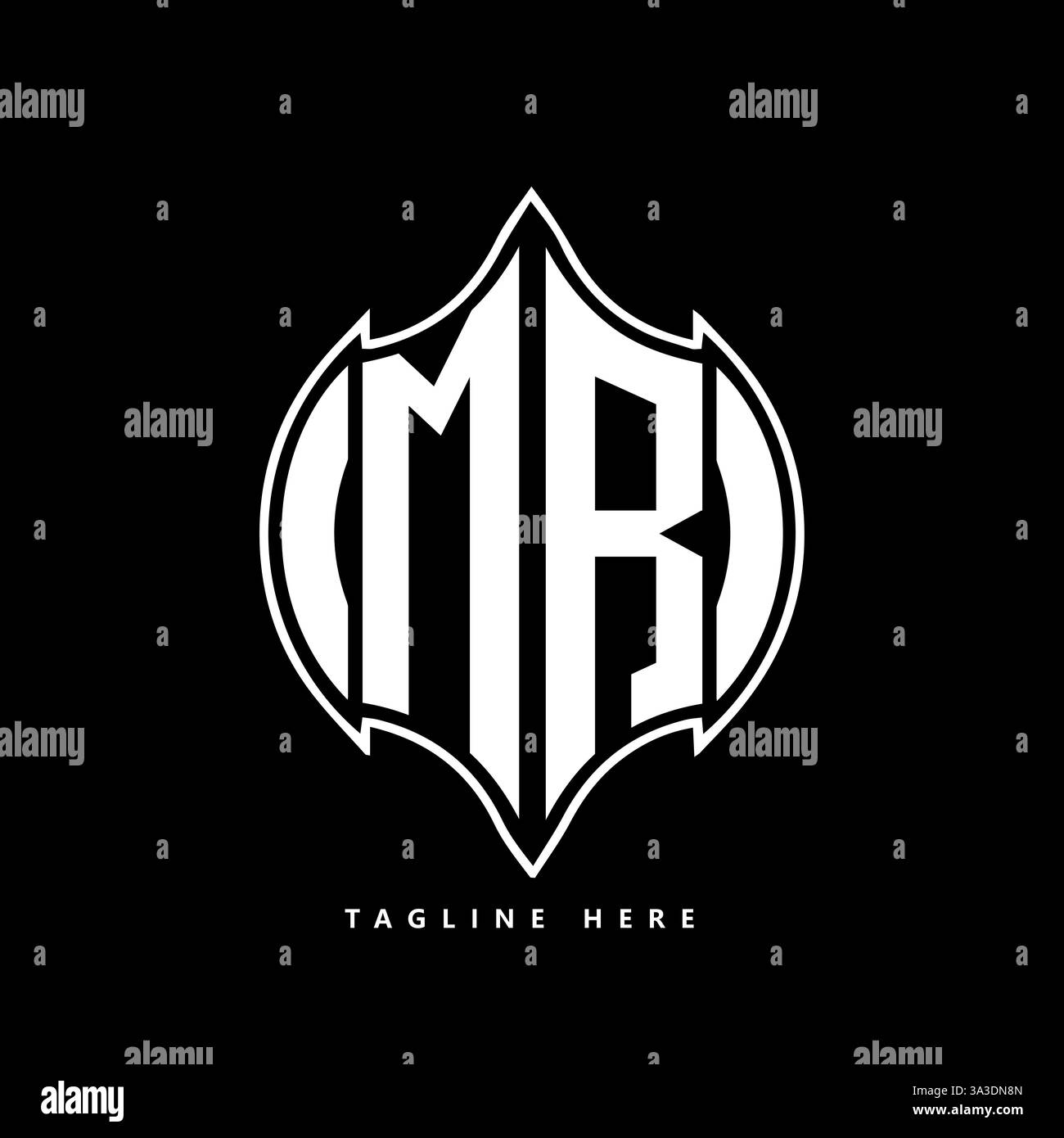 MR Unique modern flat abstract geometric initials vector letter logo design. MR monogram logo. Stock Vector