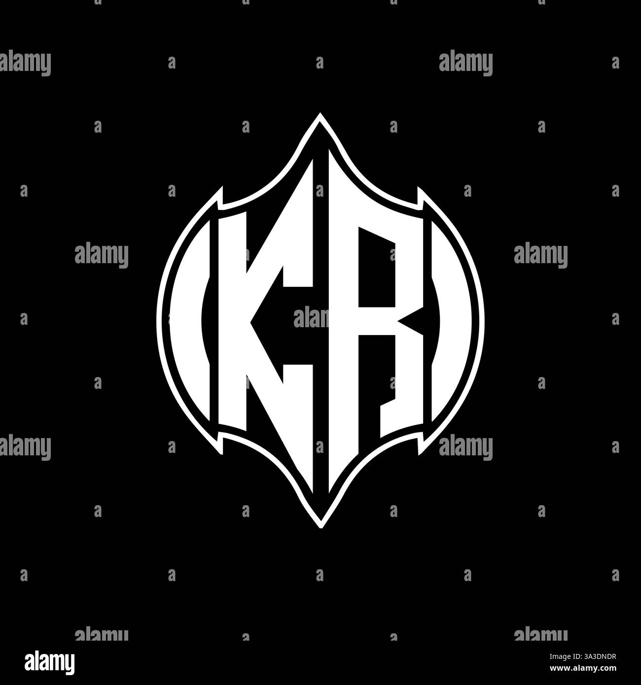 KR Unique modern flat abstract geometric initials vector letter logo design. KR monogram logo. Stock Vector