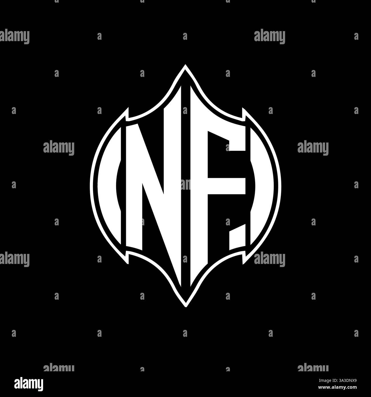 NF Unique modern flat abstract geometric initials vector letter logo design. NF monogram logo. Stock Vector