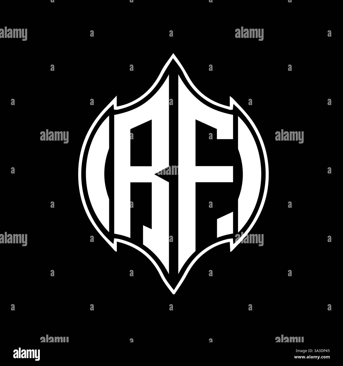 RF Unique modern flat abstract geometric initials vector letter logo design. RF monogram logo. Stock Vector
