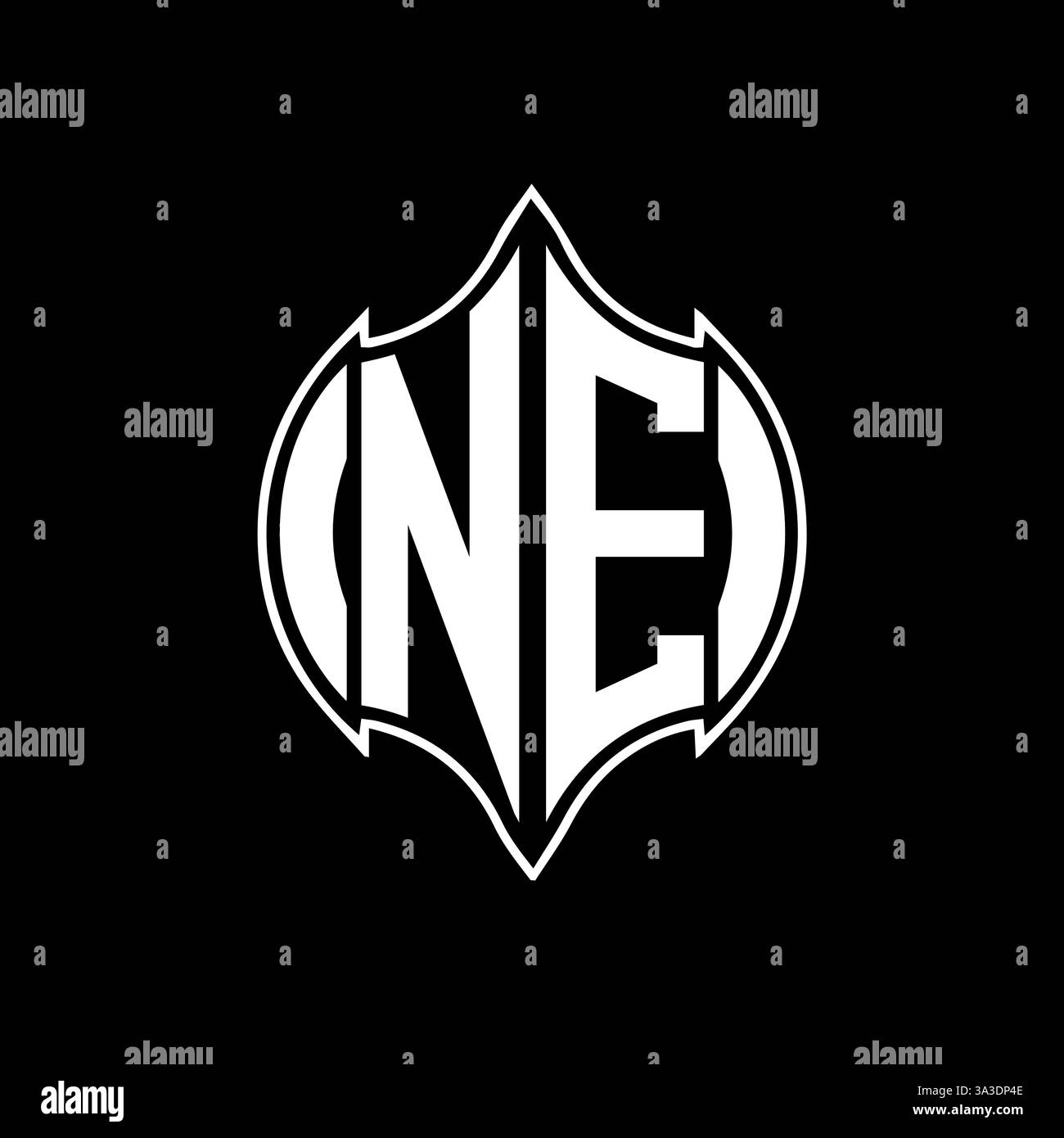 NE Unique modern flat abstract geometric initials vector letter logo design. NE monogram logo. Stock Vector