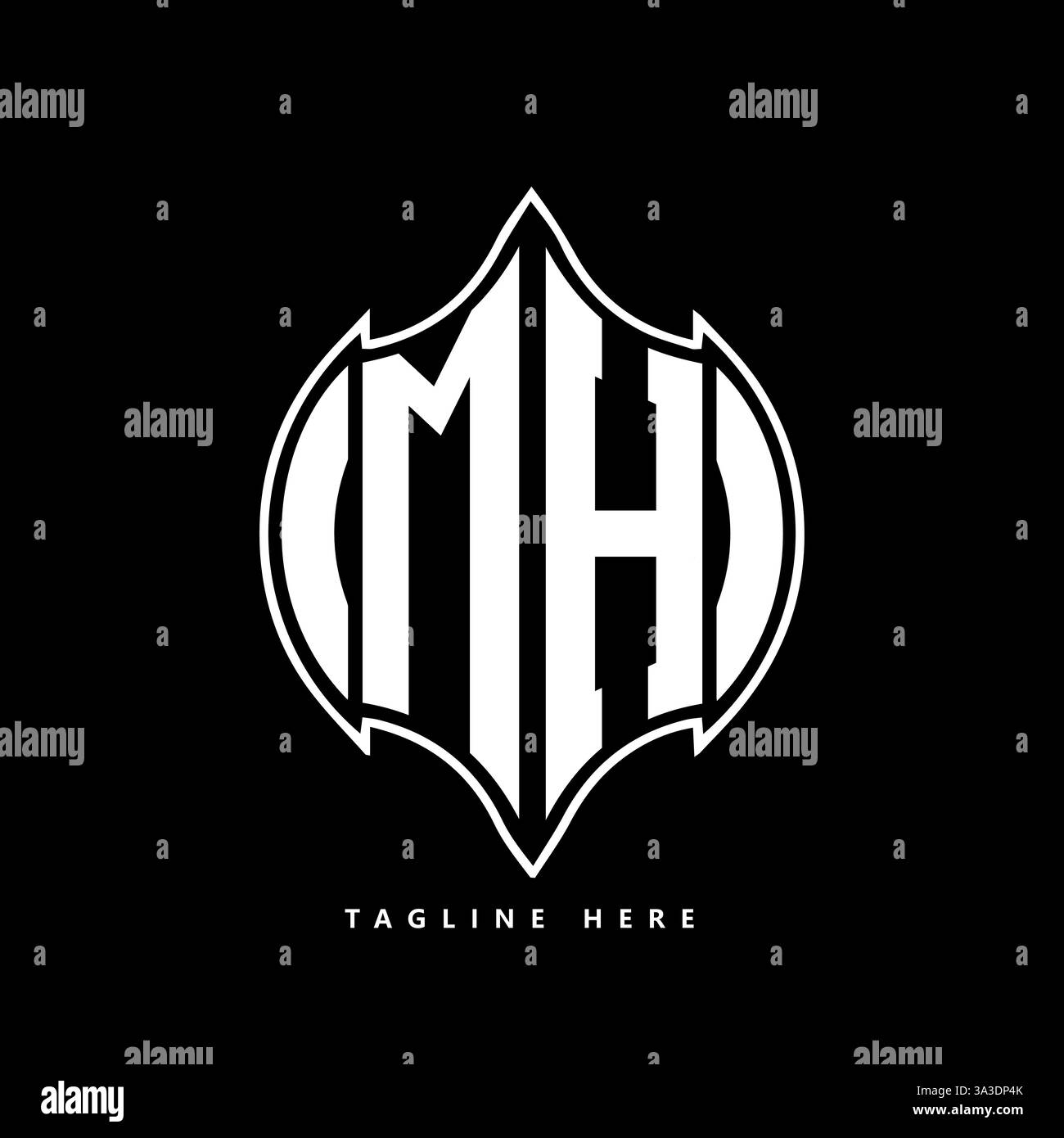 MH Unique modern flat abstract geometric initials vector letter logo design. MH monogram logo. Stock Vector