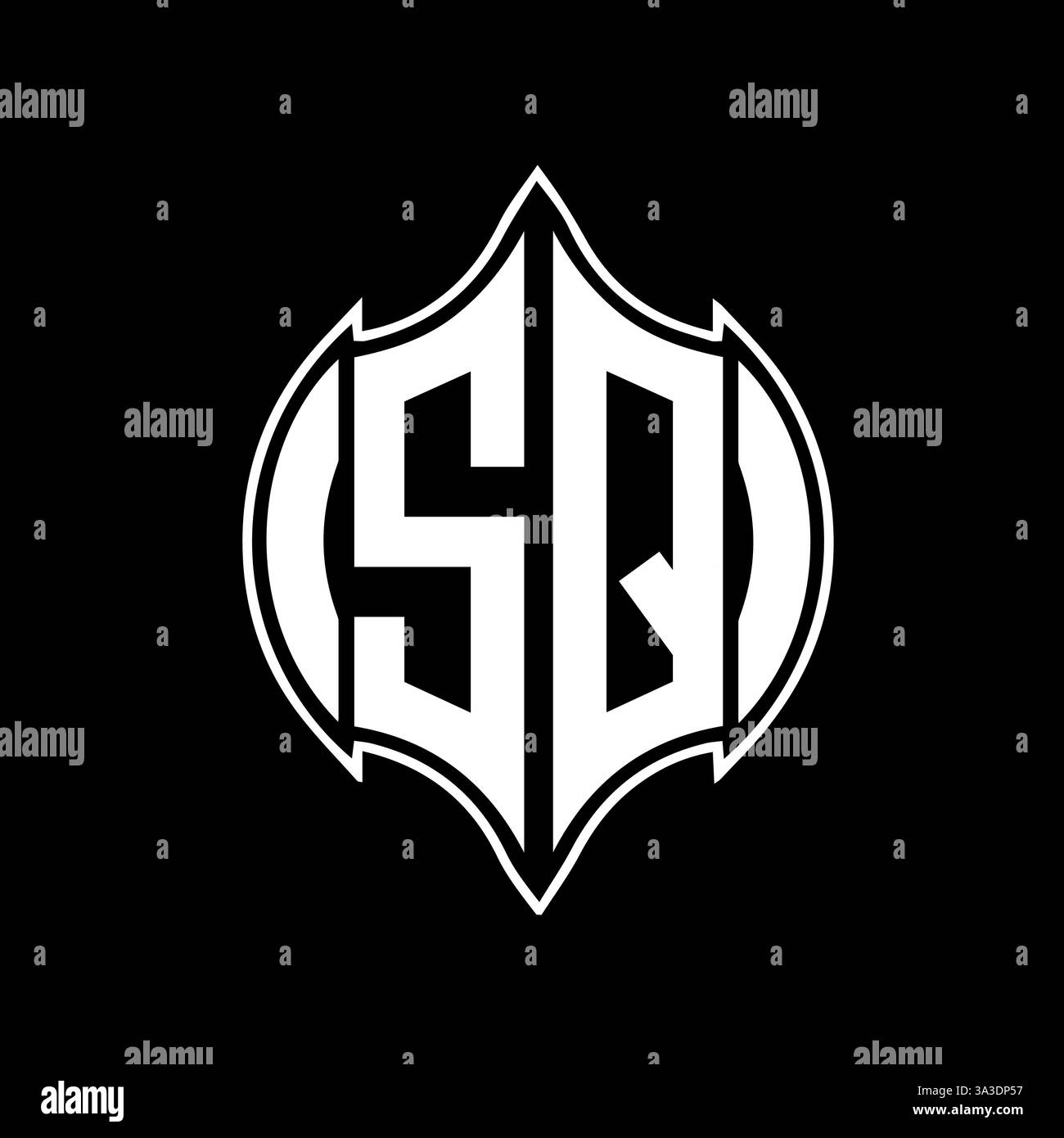 SQ Unique modern flat abstract geometric initials vector letter logo design. SQ monogram logo. Stock Vector