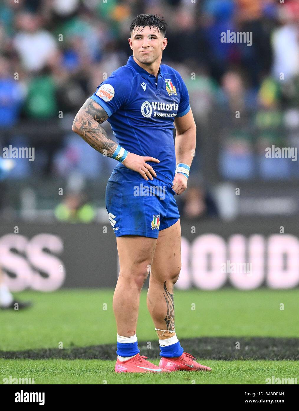 Italy's Tommaso Menoncello during the Guinness Men's Six Nations match ...