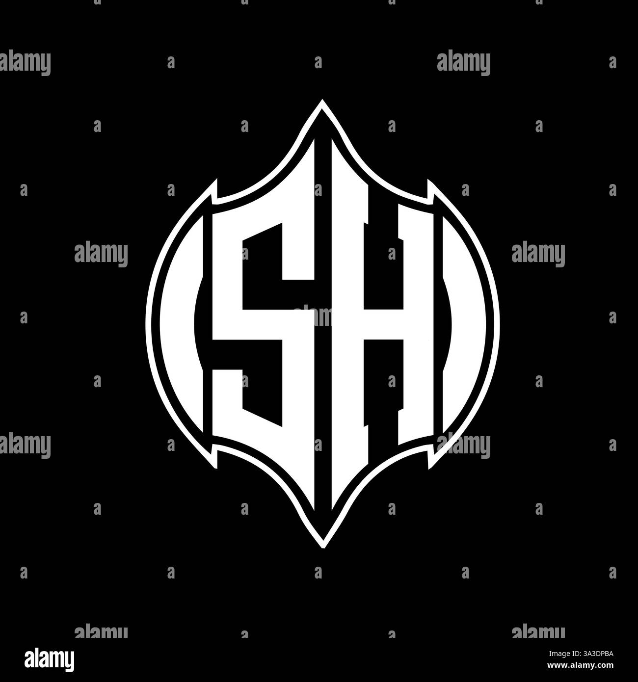 SH Unique modern flat abstract geometric initials vector letter logo design. SH monogram logo. Stock Vector