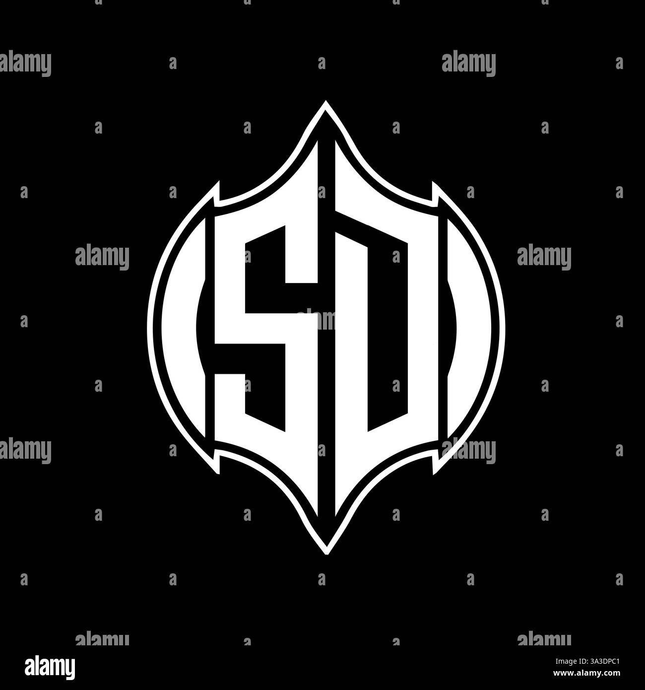 SD Unique modern flat abstract geometric initials vector letter logo design. SD monogram logo. Stock Vector