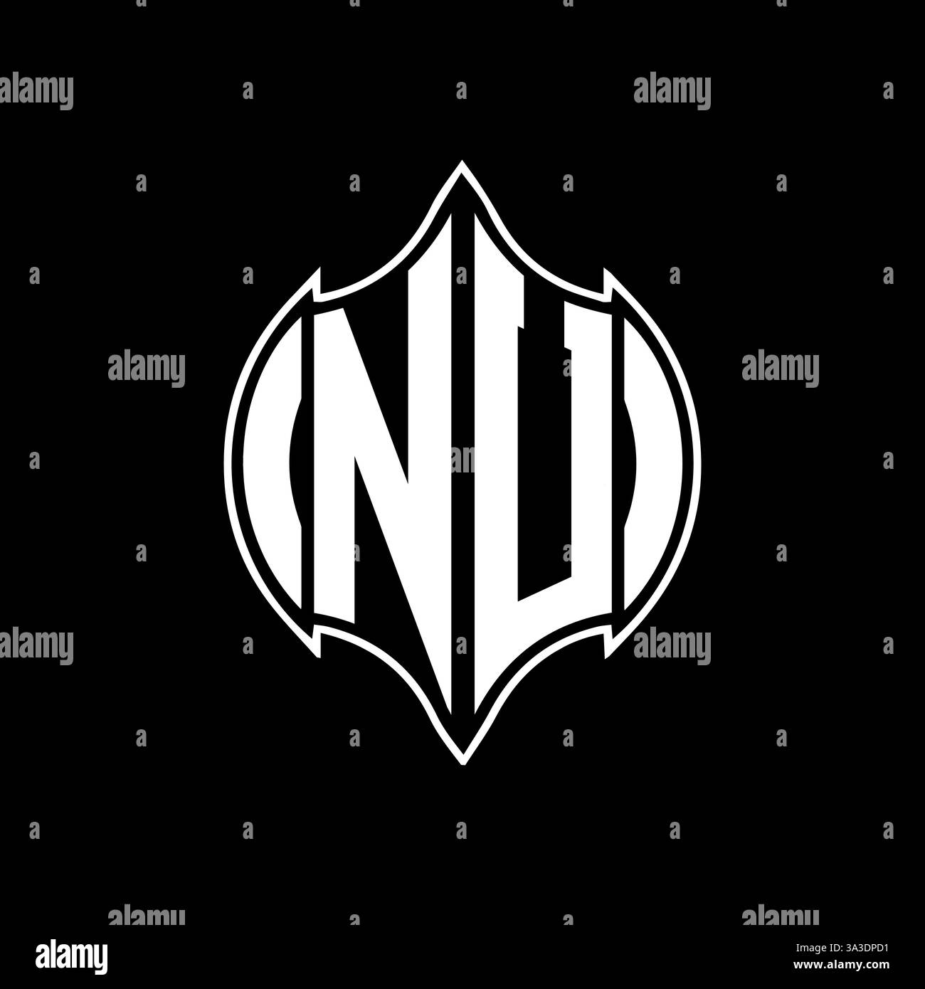 NU Unique modern flat abstract geometric initials vector letter logo design. NU monogram logo. Stock Vector