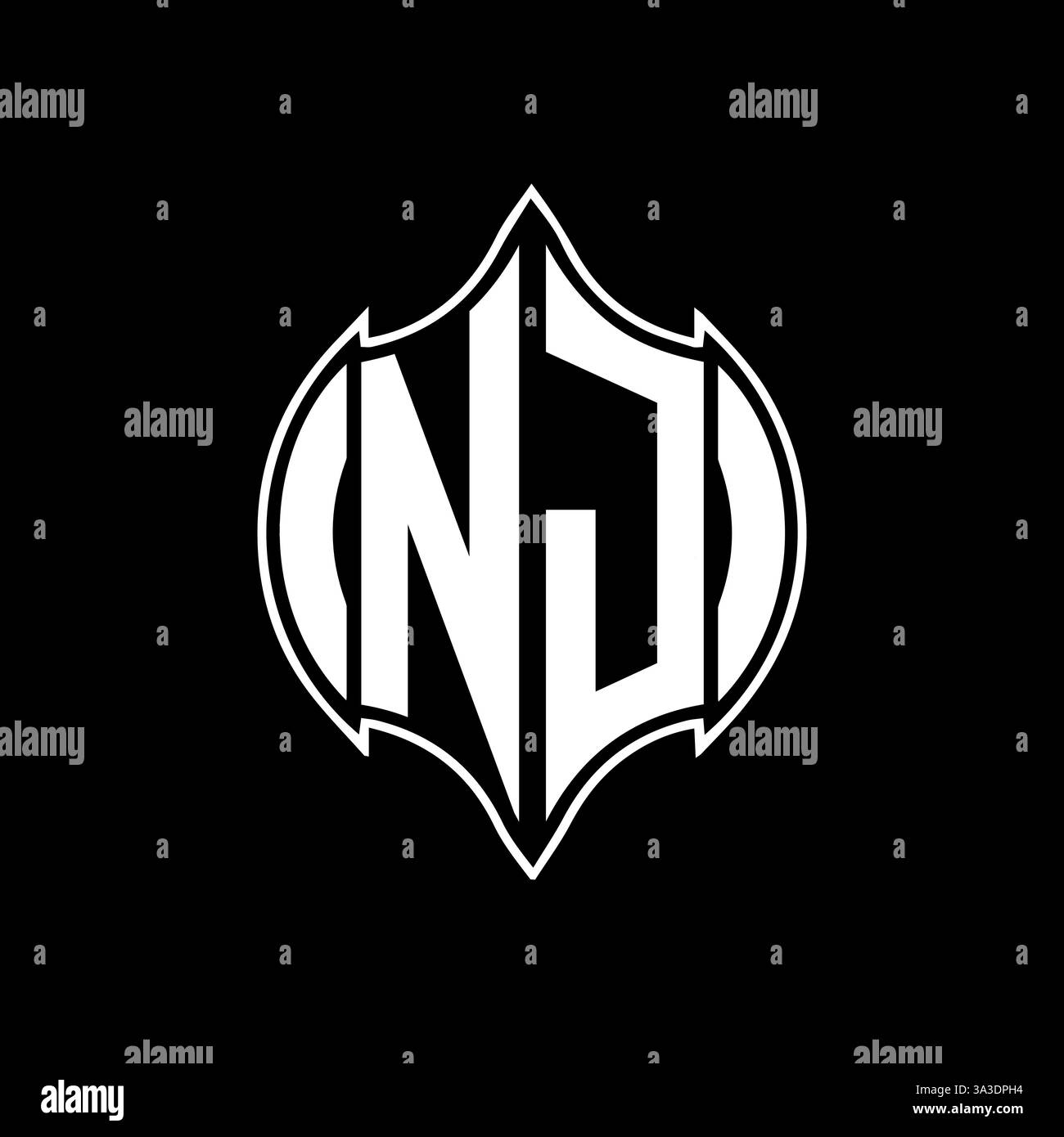 NJ Unique modern flat abstract geometric initials vector letter logo design. NJ monogram logo. Stock Vector