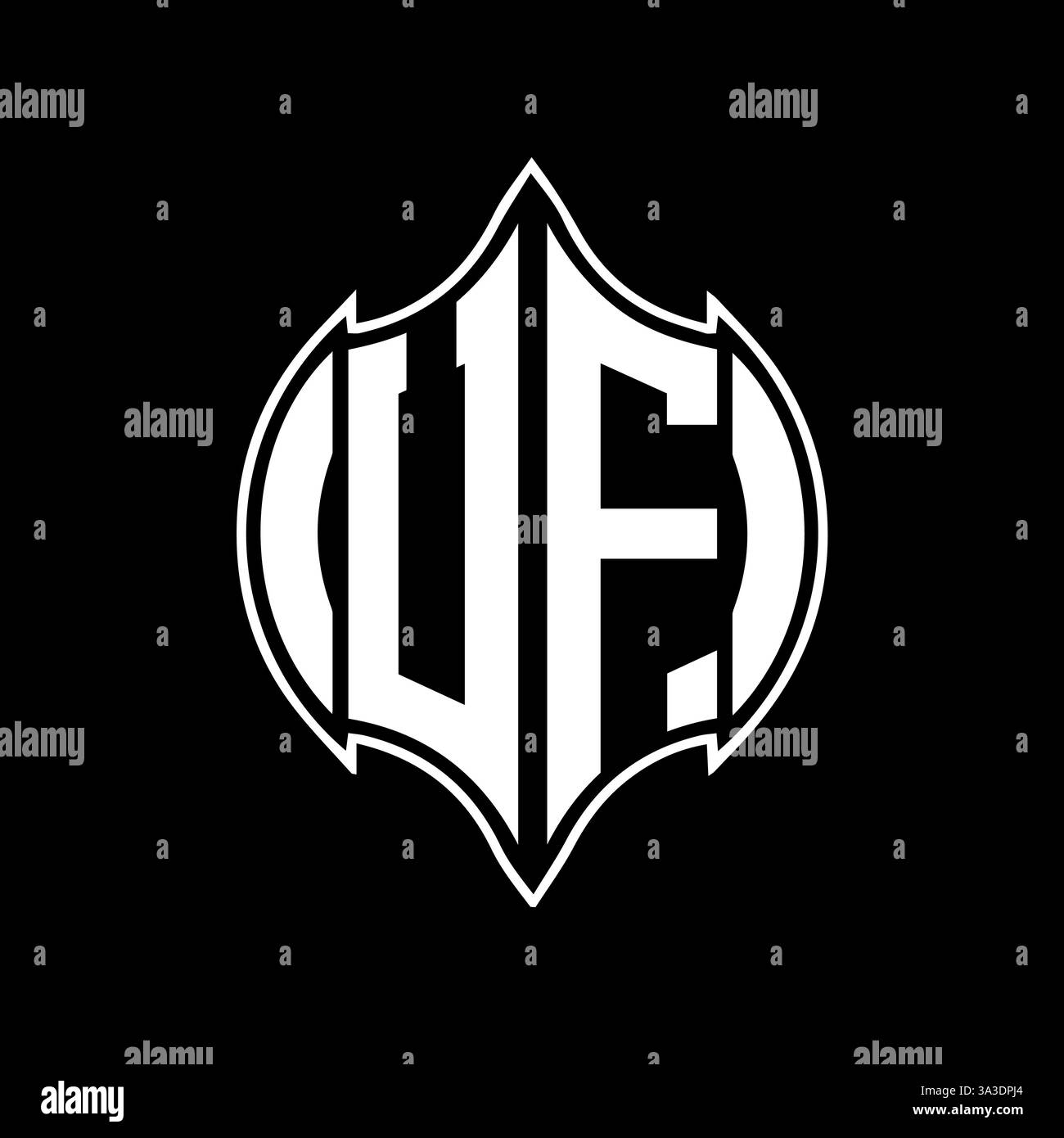 UF Unique modern flat abstract geometric initials vector letter logo design. UF monogram logo. Stock Vector