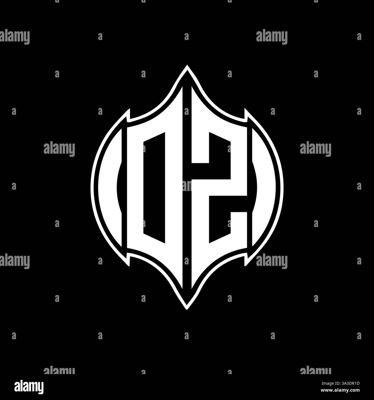 OZ Unique modern flat abstract geometric initials vector letter logo design. OZ monogram logo. Stock Vector