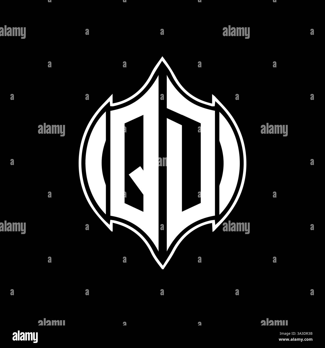 QD Unique modern flat abstract geometric initials vector letter logo design. QD monogram logo. Stock Vector
