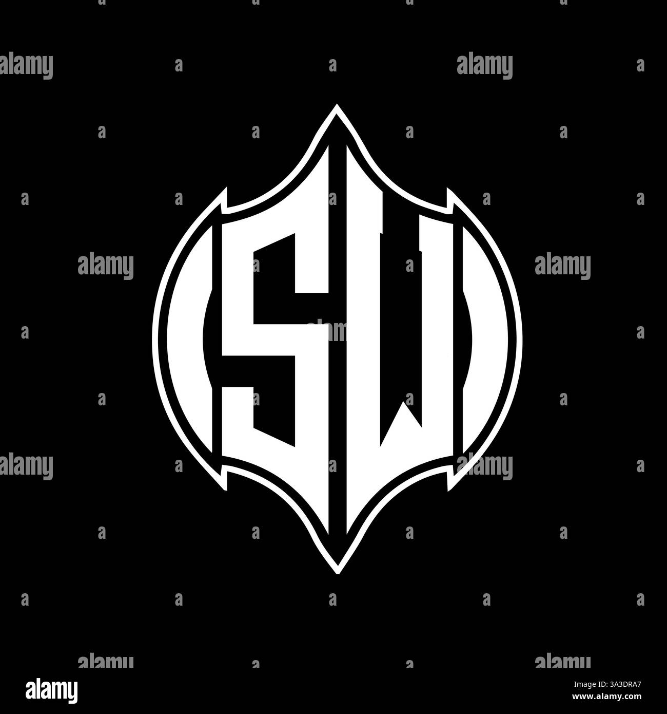 SW Unique modern flat abstract geometric initials vector letter logo design. SW monogram logo. Stock Vector