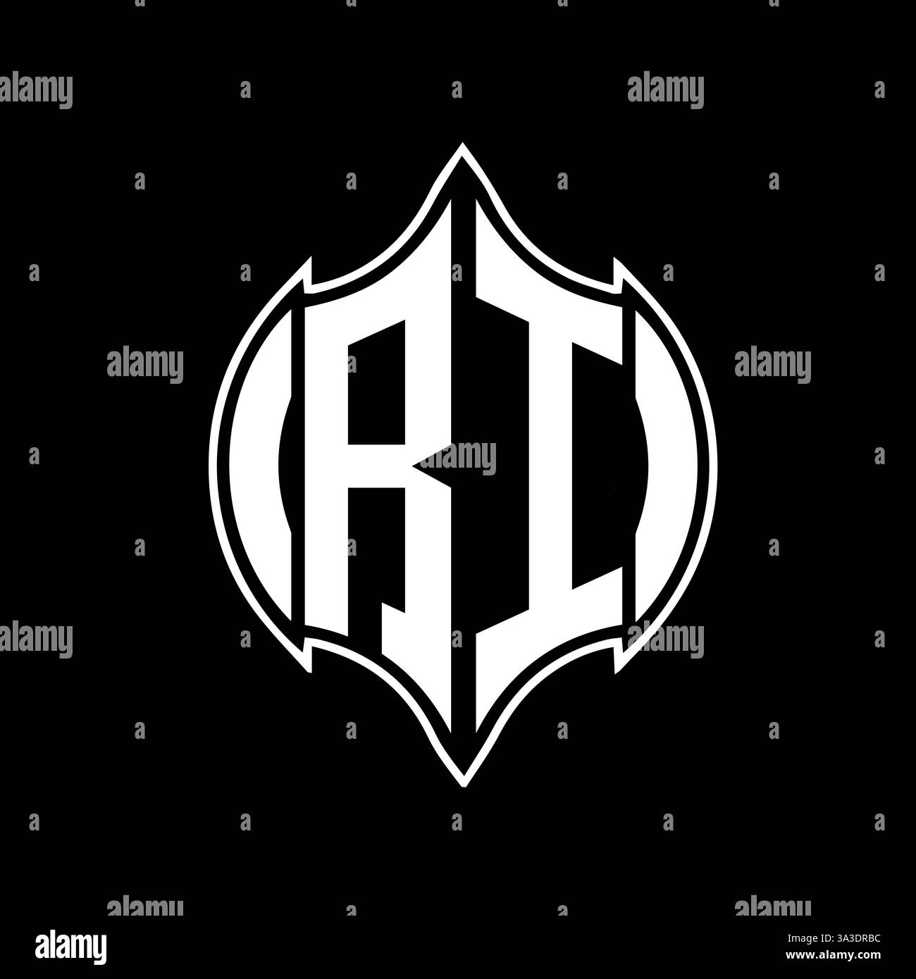 RI Unique modern flat abstract geometric initials vector letter logo design. RI monogram logo. Stock Vector