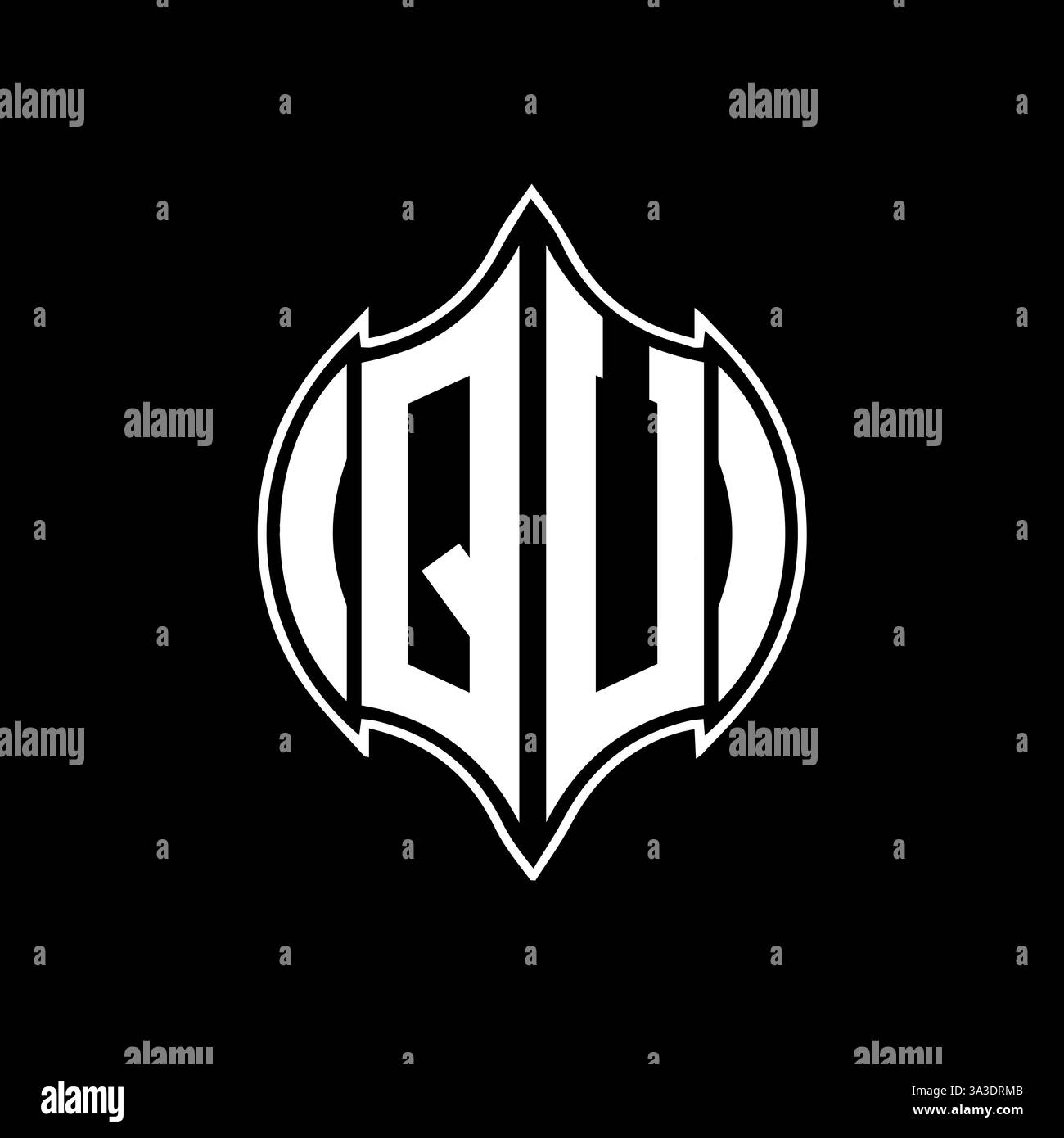 QU Unique modern flat abstract geometric initials vector letter logo design. QU monogram logo. Stock Vector