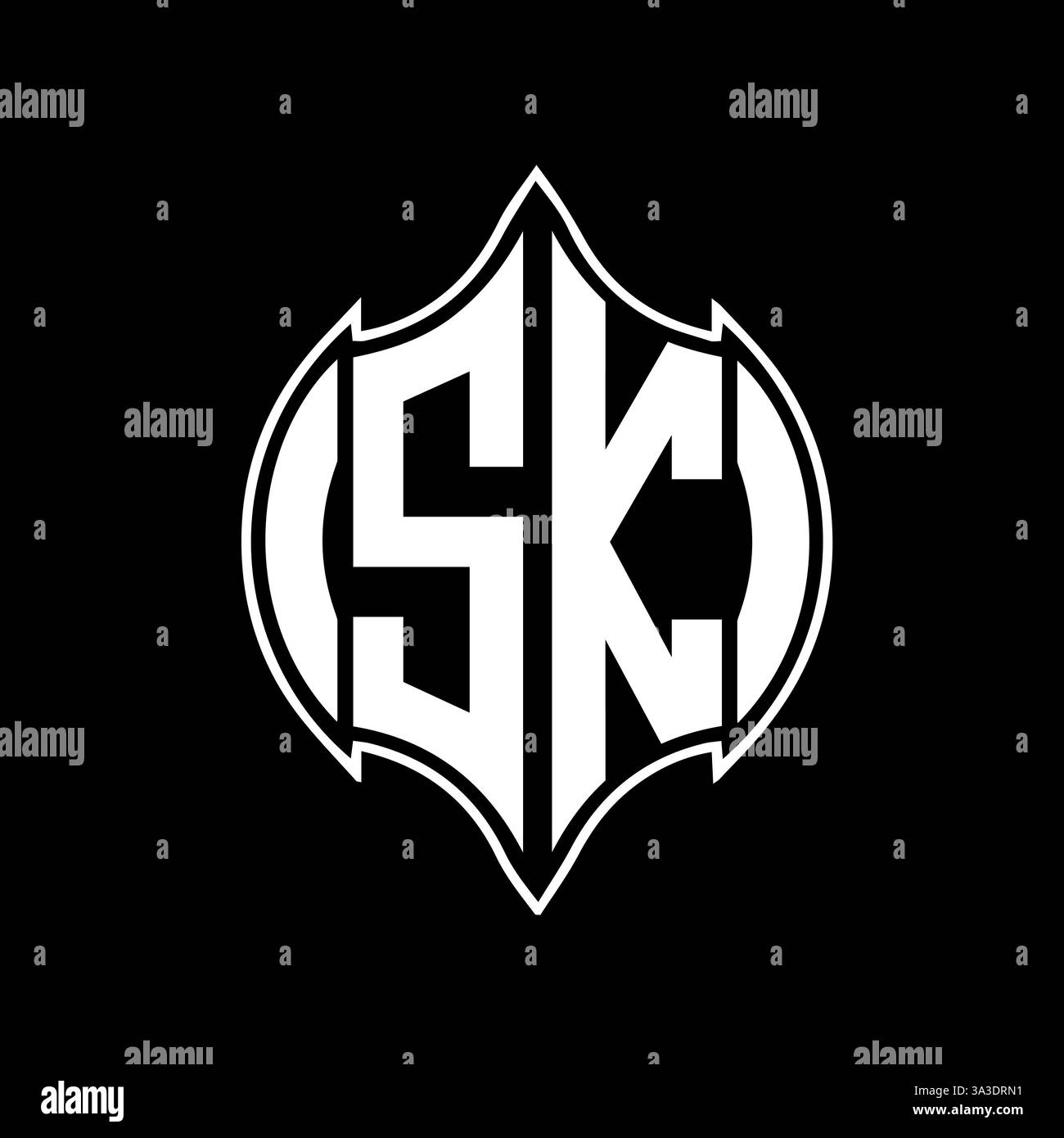 SK Unique modern flat abstract geometric initials vector letter logo design.SK monogram logo. Stock Vector