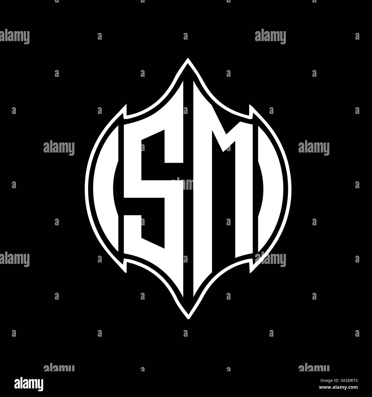 SM Unique modern flat abstract geometric initials vector letter logo design.SM monogram logo. Stock Vector