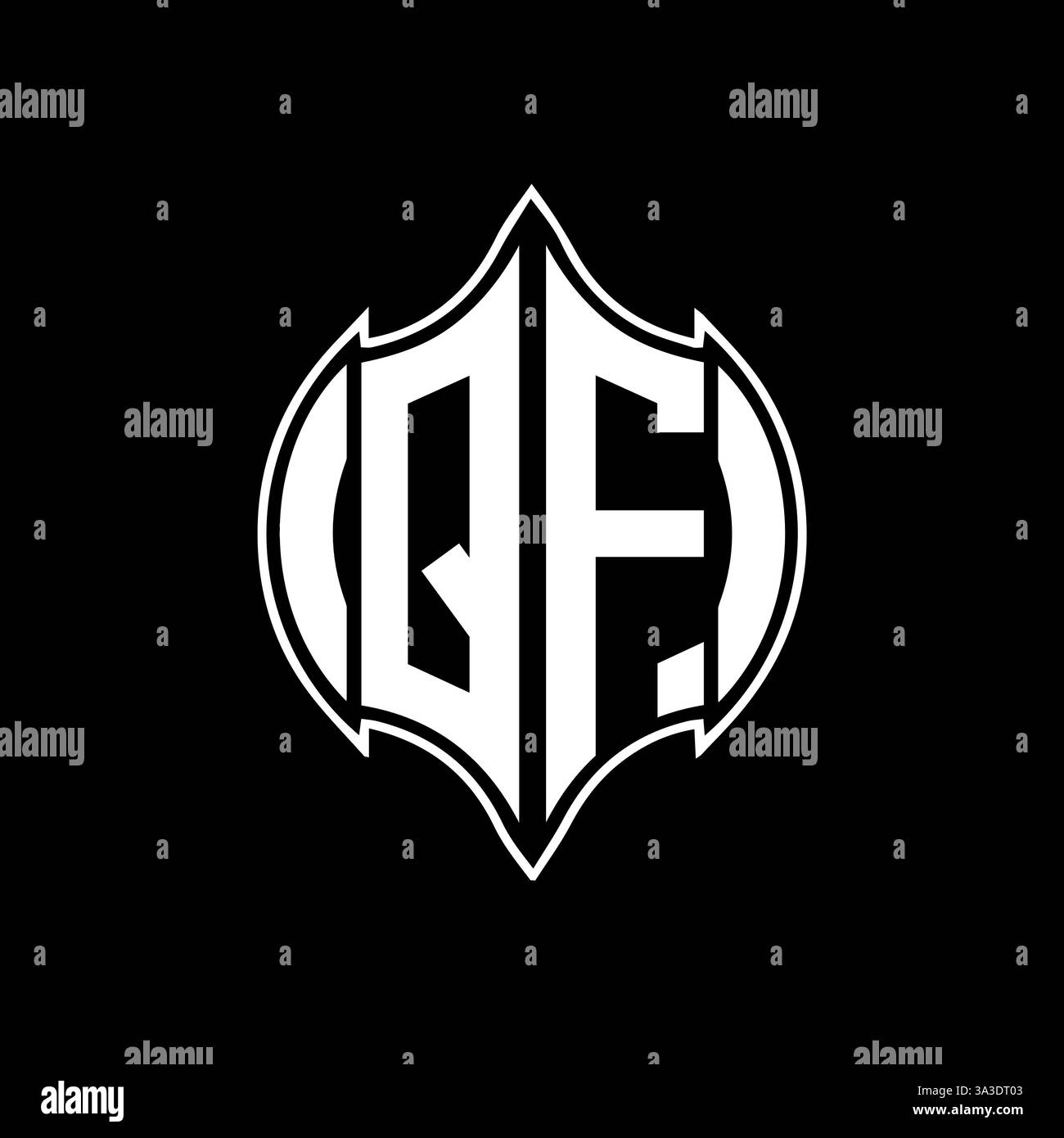 QF Unique modern flat abstract geometric initials vector letter logo design. QF monogram logo. Stock Vector