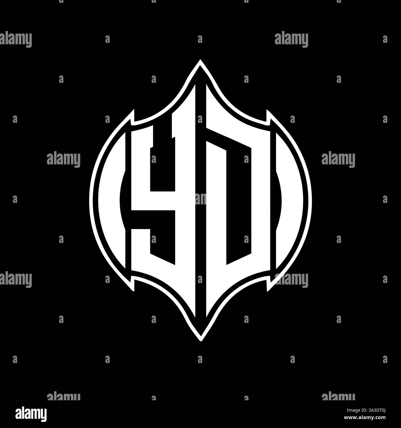 YD Unique modern flat abstract geometric initials vector letter logo design. YD monogram logo. Stock Vector