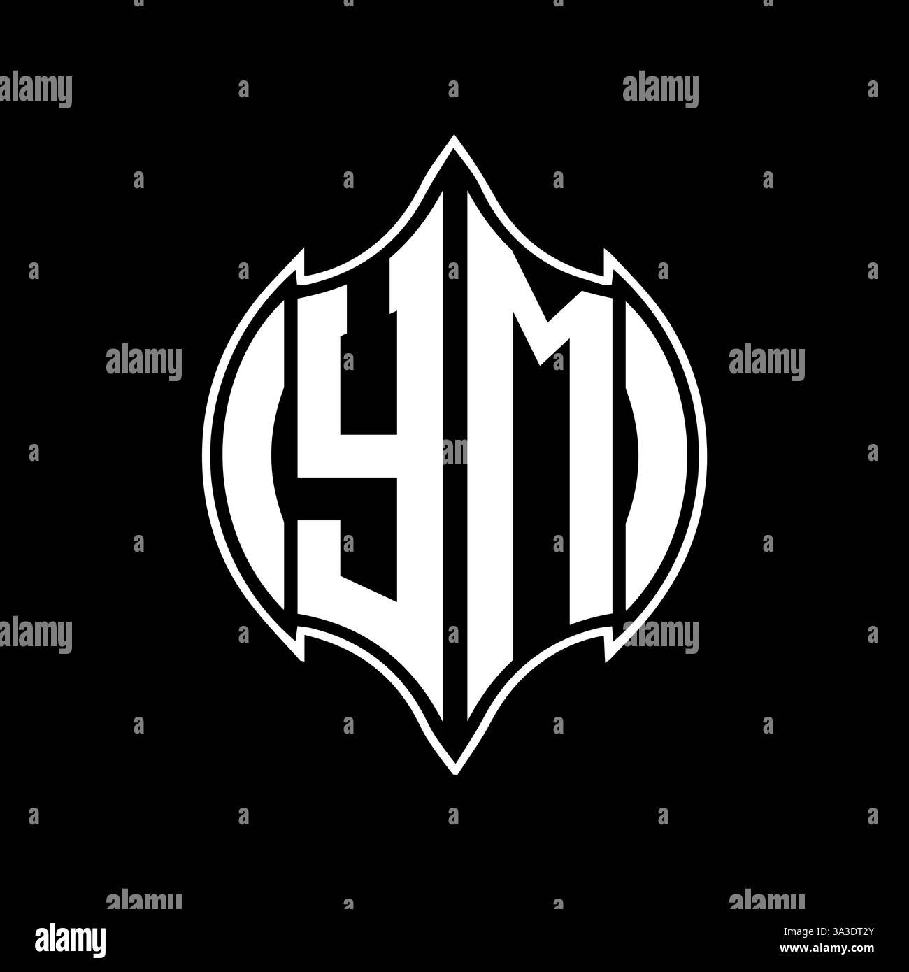 YM Unique modern flat abstract geometric initials vector letter logo design. YM monogram logo. Stock Vector