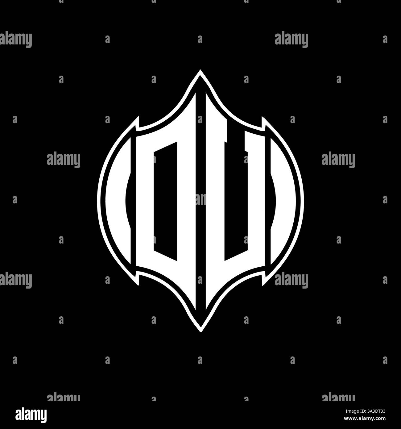 OU Unique modern flat abstract geometric initials vector letter logo design. OU monogram logo. Stock Vector