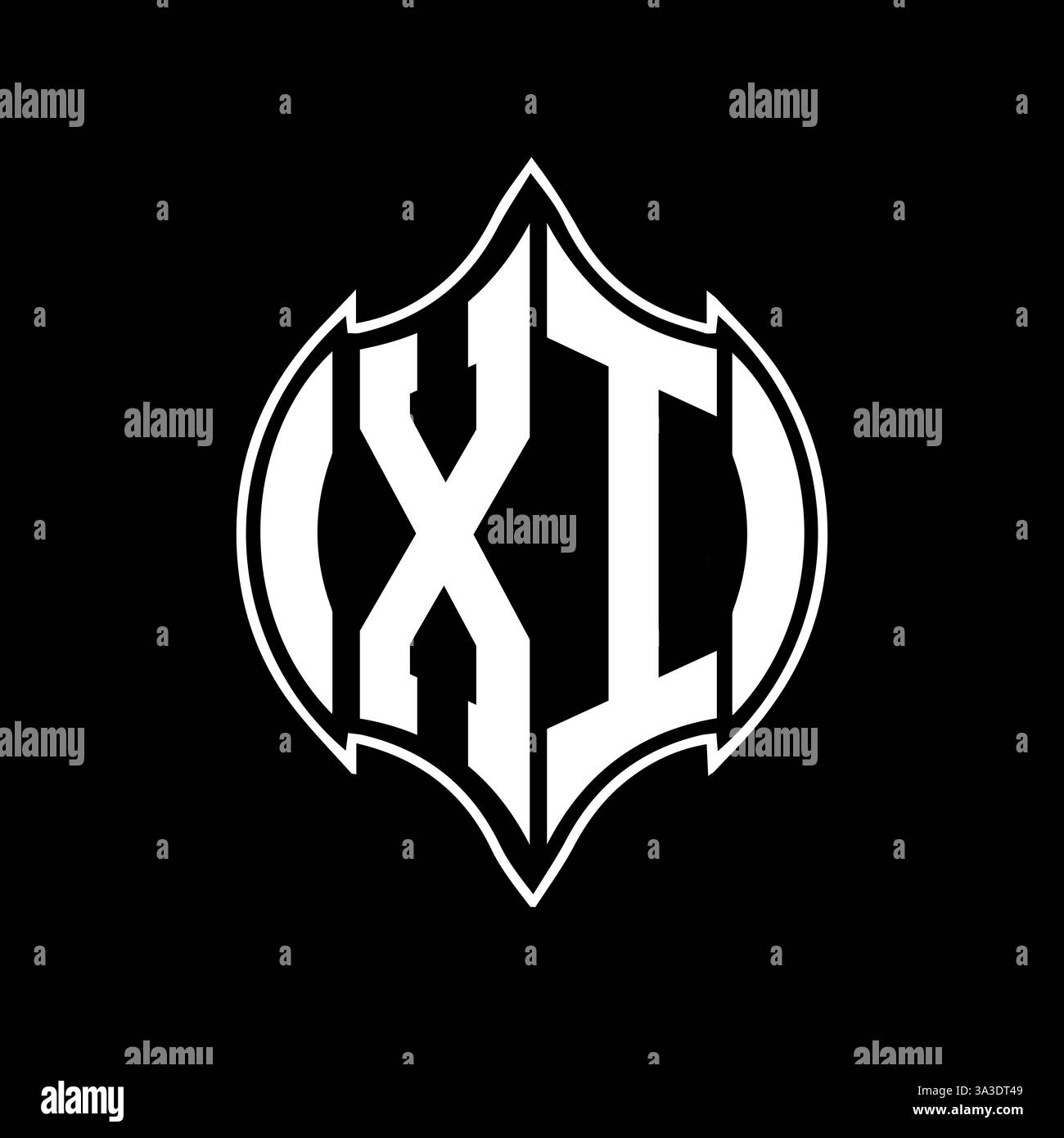 XI Unique modern flat abstract geometric initials vector letter logo design. XI monogram logo. Stock Vector