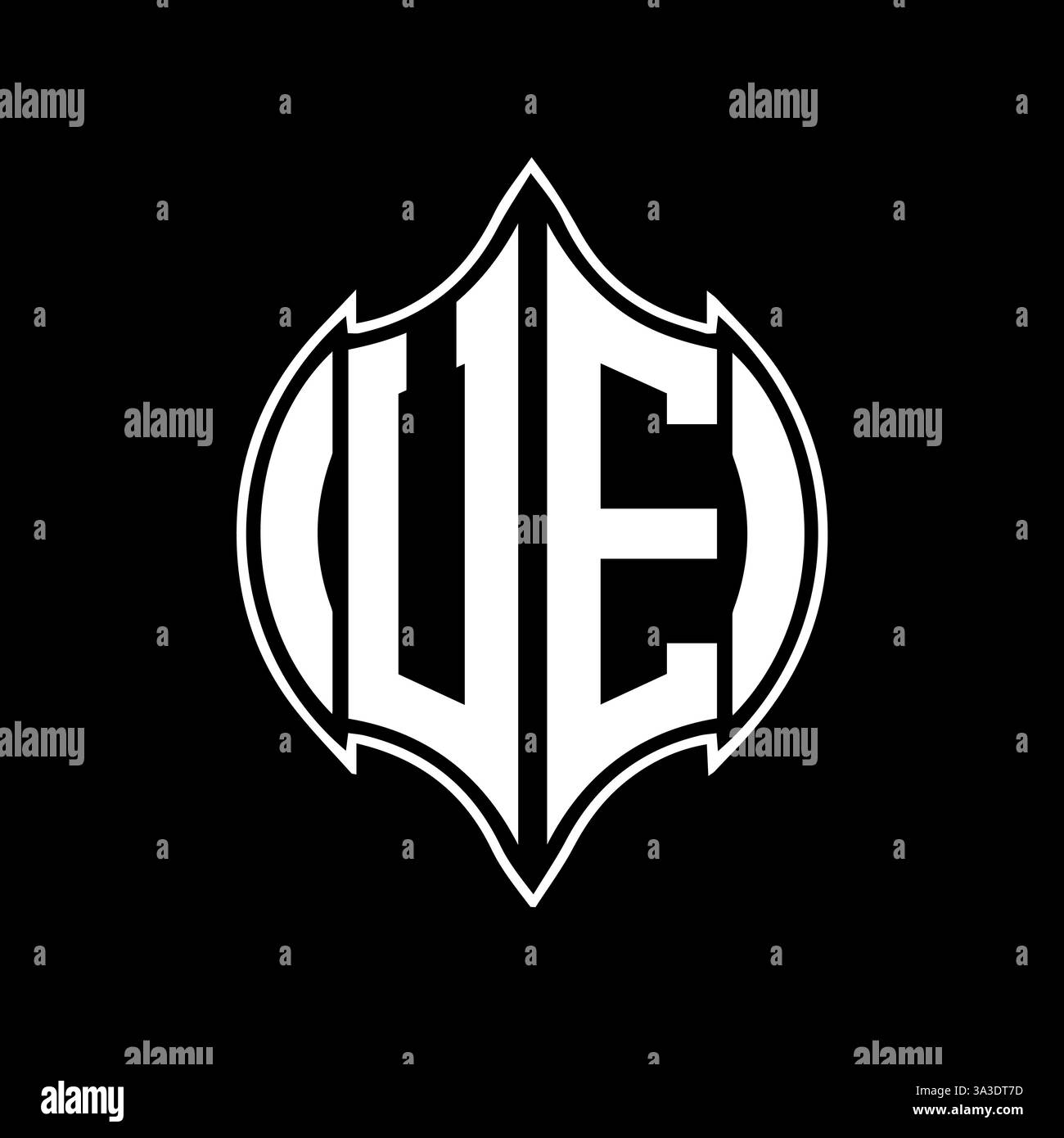 UE Unique modern flat abstract geometric initials vector letter logo design. UE monogram logo. Stock Vector